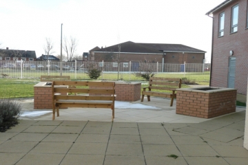 Raised Beds & Patio Area