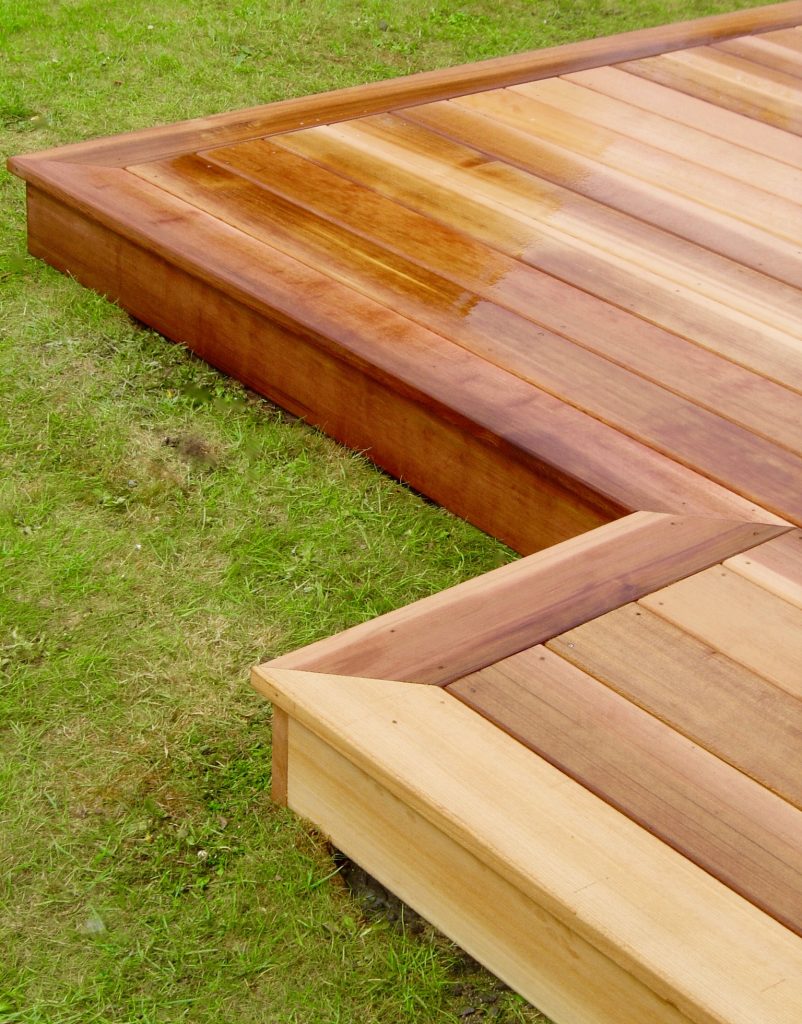 Cedar wood garden decking-wood-cedarwood-decking-decked-garden decking-decking design-landscapers-Stockton-Darlington-Middlesbrough-Stockton