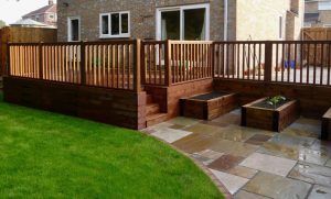 decking, raised decking, decked area, garden decking, stockton, Hartburn, Fairfield, Ingleby Barwick, Landscapers, landscaping, design, gardens, paving, sandstone paving, Green Onion landscaping, teesside, County Durham, Northeast