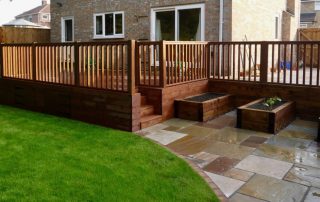 decking, raised decking, decked area, garden decking, stockton, Hartburn, Fairfield, Ingleby Barwick, Landscapers, landscaping, design, gardens, paving, sandstone paving, Green Onion landscaping, teesside, County Durham, Northeast