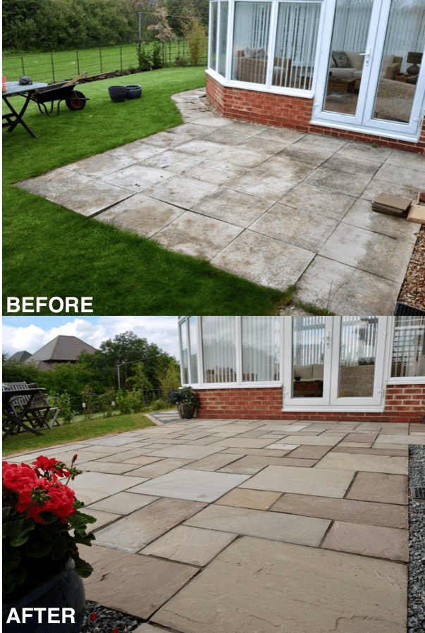 Wynyard, sandstone patio, Stockton, Teesside, GreenOnion Landscaping, landscapers, landscape design, gravel, pathway, garden landscapers