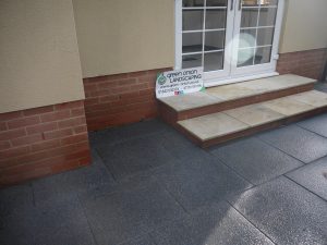 Moder, contemporary, patios, patio, paved area, Tobermore, scottish pebbles, design, gardening, landscaping, landscapers, Teesside, steps, sandstone, Middlesbrough, Marton, Teesside,