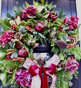 christmas wreaths, door wreaths, fresh wreaths, christmas, green onion landscaping, stockton, teesside, middlesbrough, county durham, orders, delivery, near me
