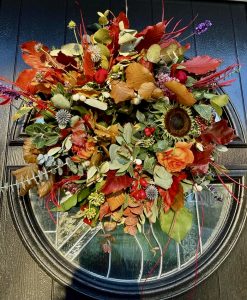 large, autumn,door,wreath,doorwreath,autuminal wreaths, autumn colour, landscaping, green onion landscaping, County Durham, teesside, Cleveland, Fairfield, stockton