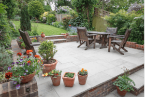 porcelain patio, paving, patios, landscaping, landscapers, teesside, County Durham, tees valley, seating area, lawn care, turfing, fencing, brick walls,