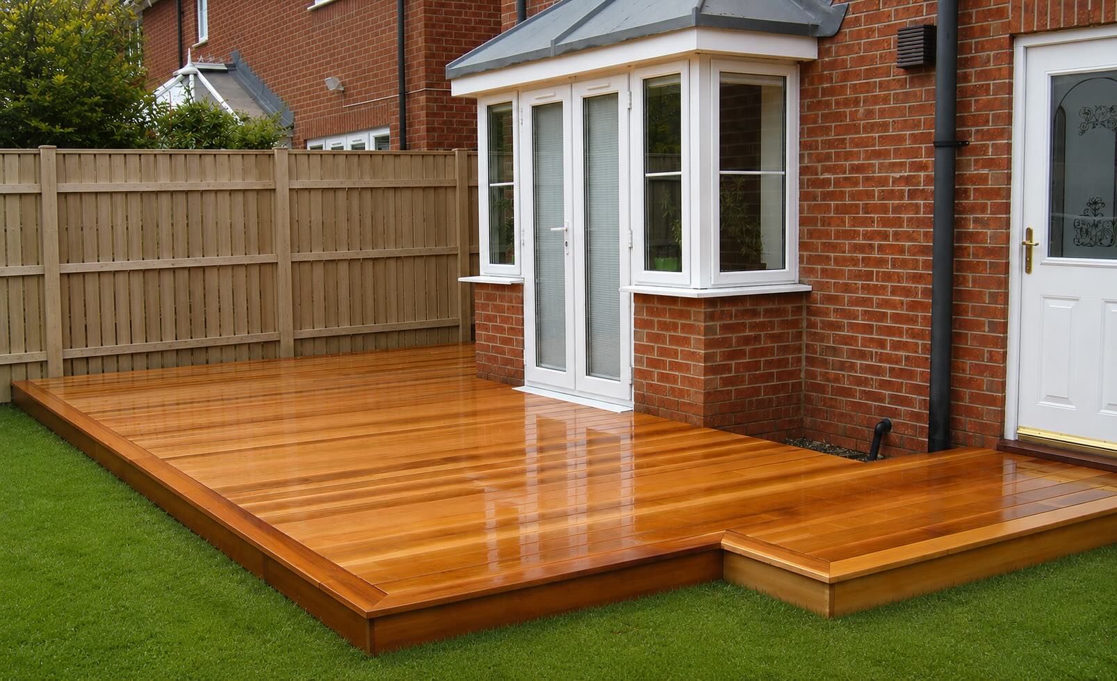 Cedar hardwood decking installation in Middleton St George Darlington