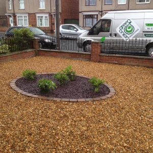A gravel driveway In Darlington, Tees Valley installed by Green Onion Landscaping 