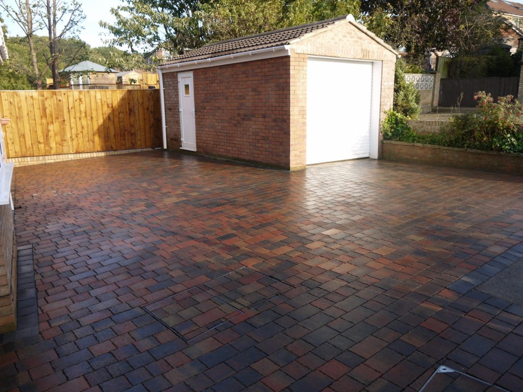 Permeable block paving driveway installation in Stockton by Green Onion Landscaping