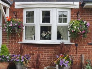 stunning, large, multi, floral, hanging baskets, Teesside ,stockton, Middlesbrough, darlington, Yarm, Stokesley, landscapers, landscaping, green onion landscaping, premium hanging baskets