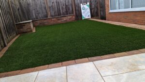 Artificial grass installation in Stockton-on-Tees by Green Onion Landscaping