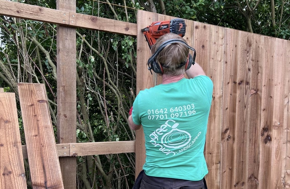 Professional closeboard garden fencing installation in Ingleby Barwick, Stockton-on-Tees